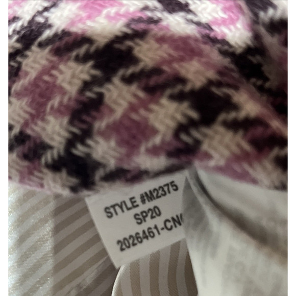 J Crew Campbell Blazer Womens XXL Pink Houndstooth Wool Blend Jacket Preppy 90s - Picture 12 of 13